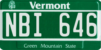 VT license plate NBI646