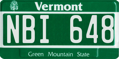 VT license plate NBI648