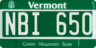 VT license plate NBI650
