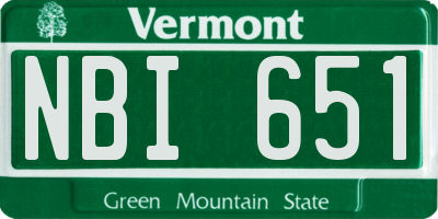 VT license plate NBI651