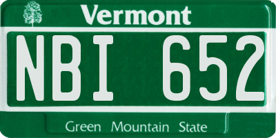 VT license plate NBI652