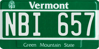 VT license plate NBI657