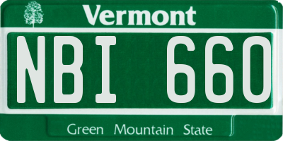 VT license plate NBI660