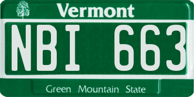 VT license plate NBI663