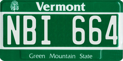 VT license plate NBI664