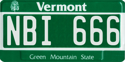 VT license plate NBI666