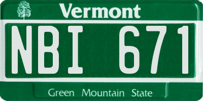 VT license plate NBI671