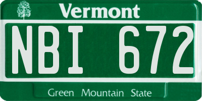 VT license plate NBI672