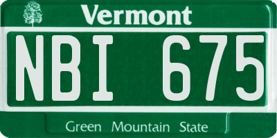 VT license plate NBI675