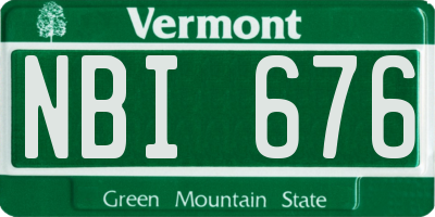 VT license plate NBI676
