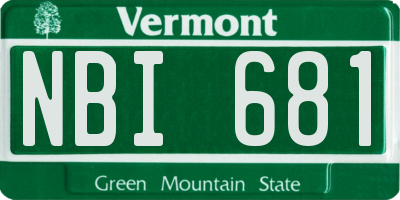 VT license plate NBI681