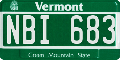 VT license plate NBI683