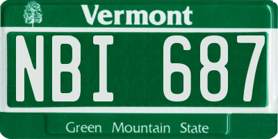 VT license plate NBI687