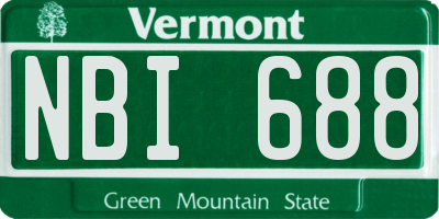 VT license plate NBI688