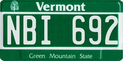 VT license plate NBI692