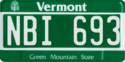 VT license plate NBI693