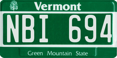 VT license plate NBI694