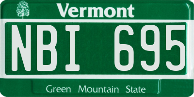 VT license plate NBI695
