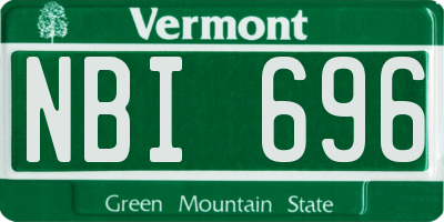 VT license plate NBI696