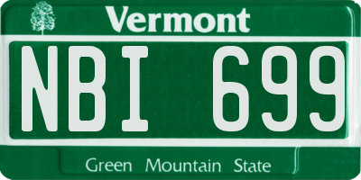 VT license plate NBI699