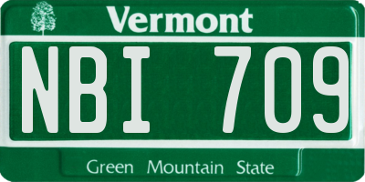 VT license plate NBI709