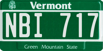 VT license plate NBI717