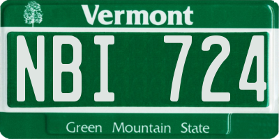 VT license plate NBI724