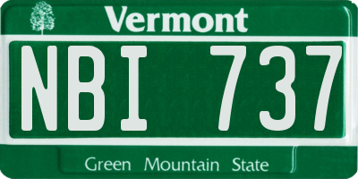 VT license plate NBI737