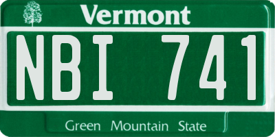 VT license plate NBI741