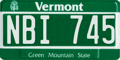 VT license plate NBI745