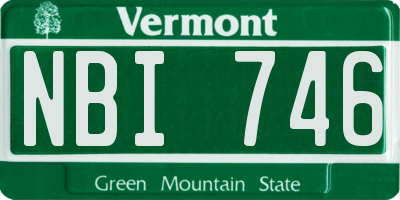 VT license plate NBI746
