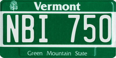 VT license plate NBI750