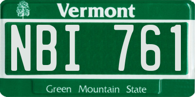 VT license plate NBI761