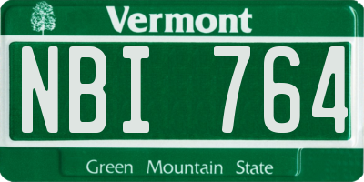 VT license plate NBI764