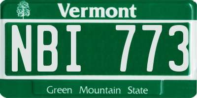 VT license plate NBI773