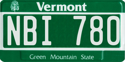 VT license plate NBI780