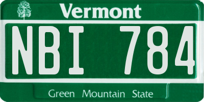VT license plate NBI784