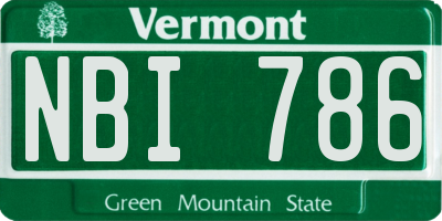 VT license plate NBI786