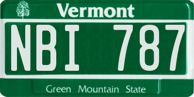 VT license plate NBI787