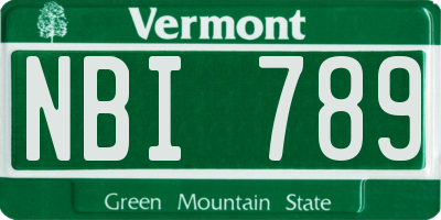 VT license plate NBI789