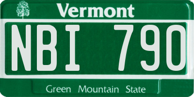 VT license plate NBI790