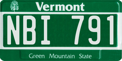 VT license plate NBI791