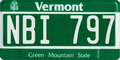 VT license plate NBI797
