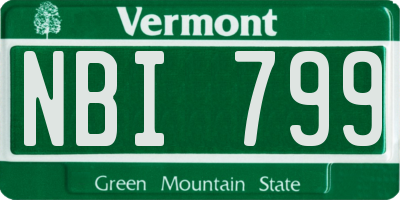 VT license plate NBI799