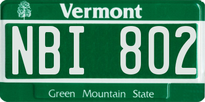 VT license plate NBI802