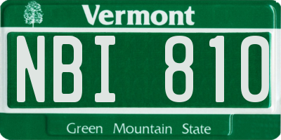 VT license plate NBI810