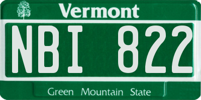 VT license plate NBI822
