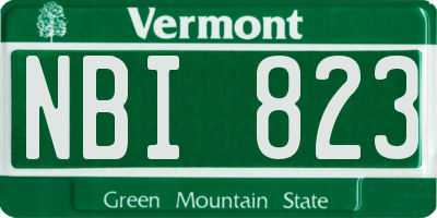 VT license plate NBI823
