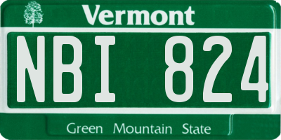 VT license plate NBI824