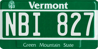 VT license plate NBI827